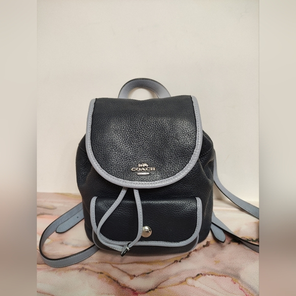 Coach C5672 Pennie backpack 22 in Pebble Leather Midnight Multi - Picture 3 of 14